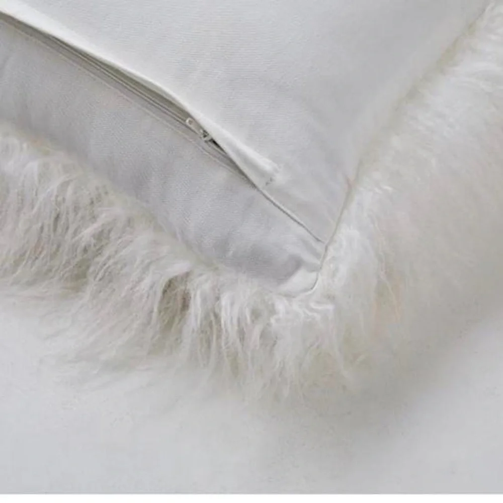 West Elm Mongolian Lamb Fur Pillow Cover